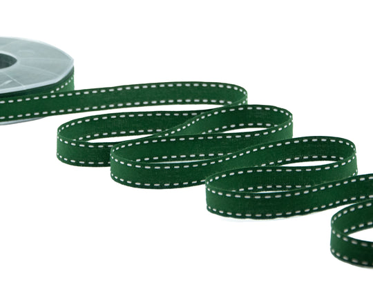 cotone con impuntura 15 mm verde inglese