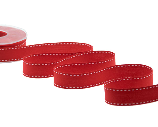 cotone con impuntura 25 mm rosso