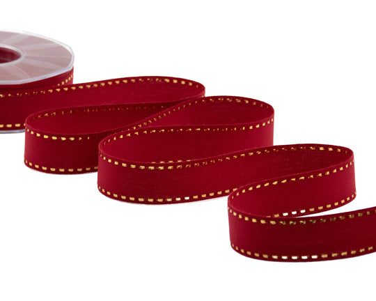 cotone con impuntura oro 25 mm amaranto