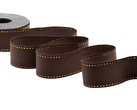 cotone con impuntura oro 45 mm cacao
