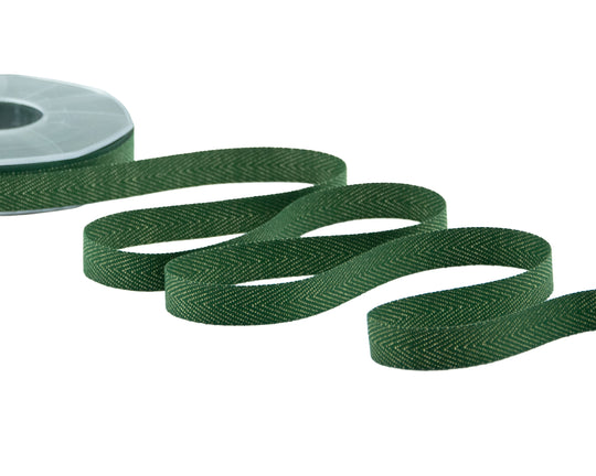 spigato cotone 15 mm verde inglese oro