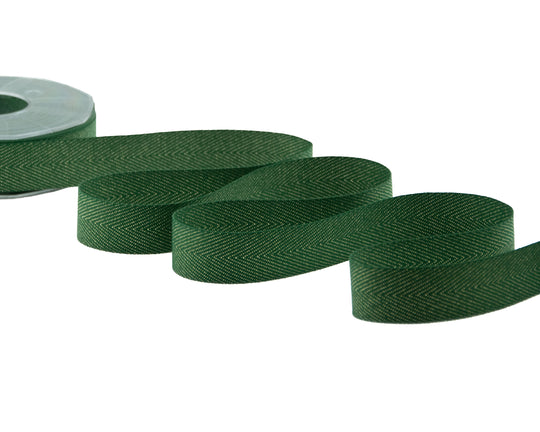 spigato cotone 25 mm verde inglese oro