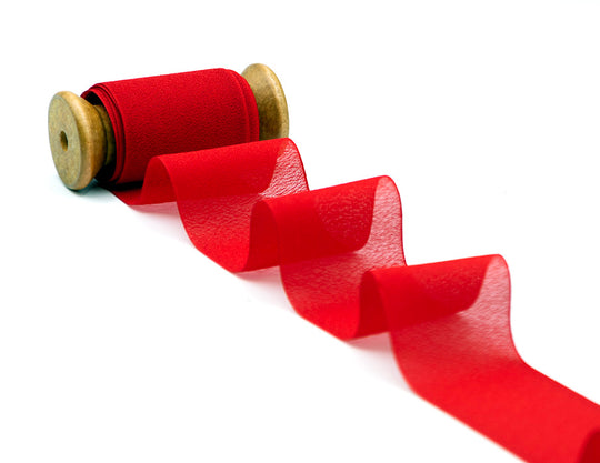 crepe effetto seta 48 mm rosso