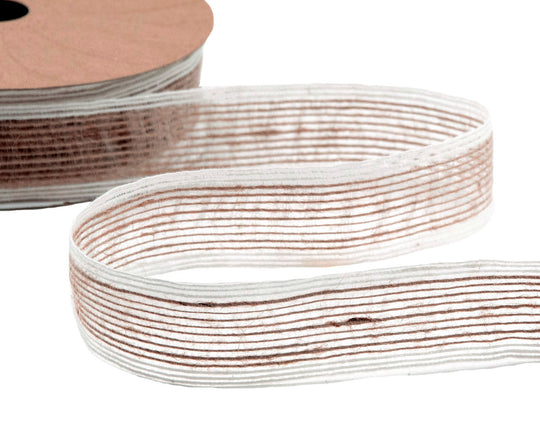 nastro in juta rustico 25 mm bianco naturale