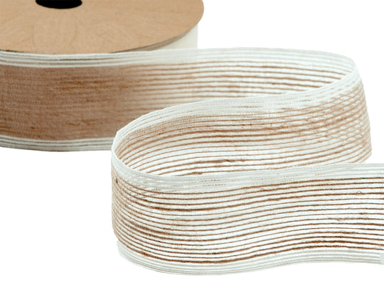 nastro in juta rustico 40 mm bianco naturale