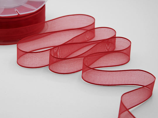 velo bordi raso 25 mm rosso
