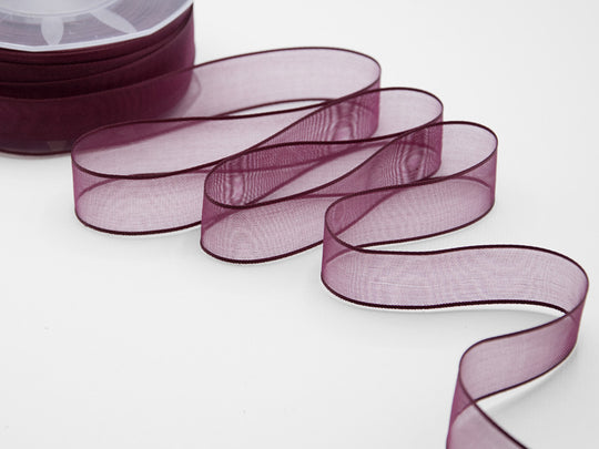velo bordi raso 25 mm bordeaux scuro
