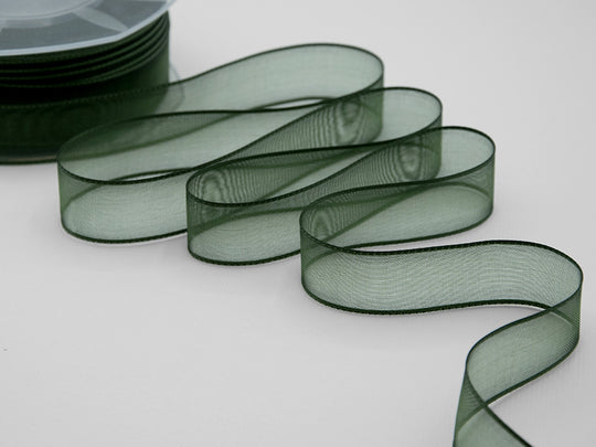 velo bordi raso 25 mm verde inglese