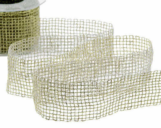 rete con lino 60 mm oro