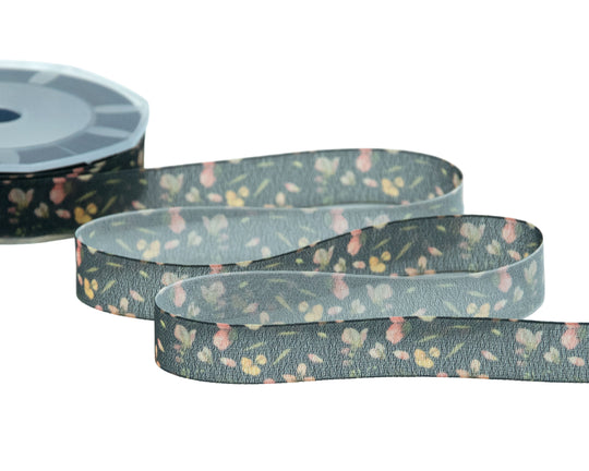 Crêpe Effetto Seta 15 mm Giardino Segreto Nero