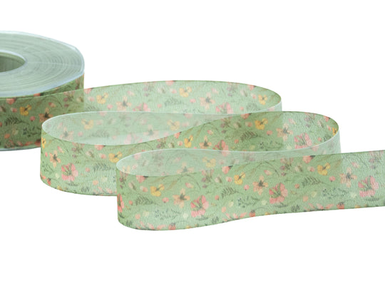 Crêpe Effetto Seta 25 mm Giardino Segreto Verde
