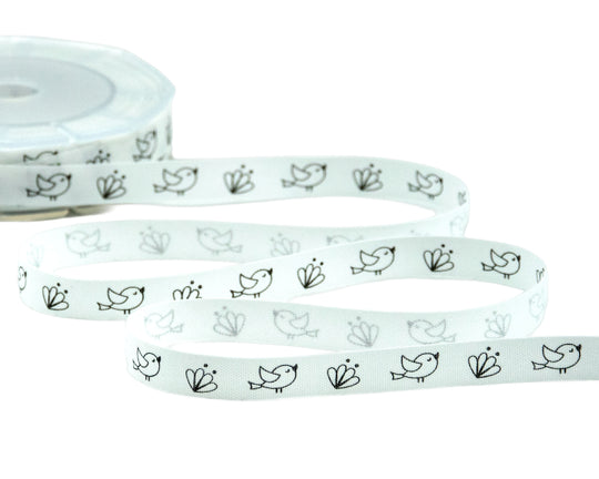 Polycotton 10 mm White Leaves