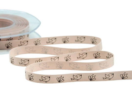 Policotone 10 mm Uccellini Rosa Cipria