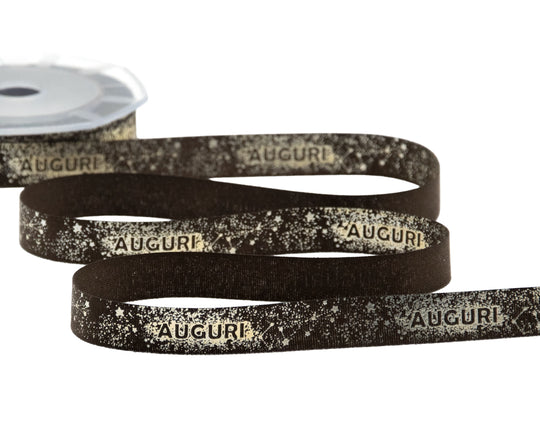 Polycoton 15 mm Constellation Greetings Marron Imprimé