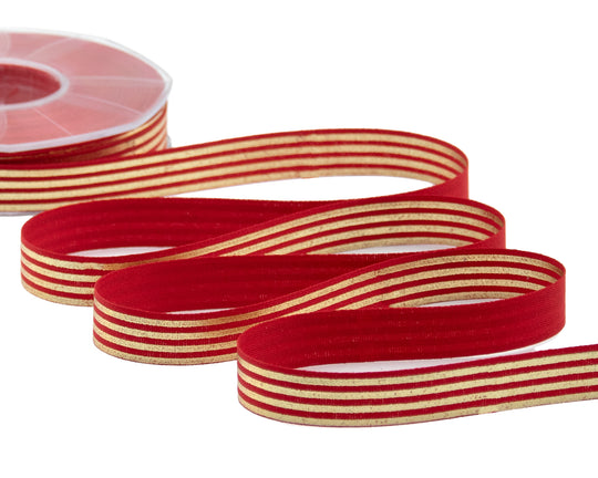 Policotone 15 mm Rigato Imperiale Oro su Rosso