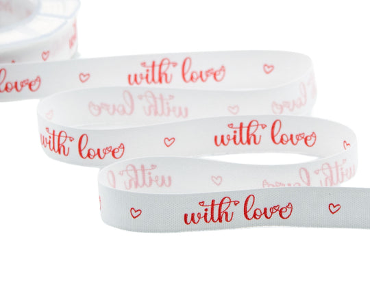 Polycoton 15 mm With Love Blanc