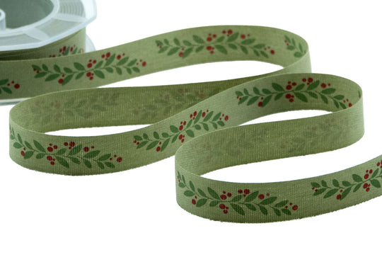 Polycoton 15 mm Feuilles Vert Sauge
