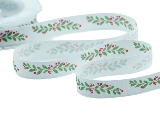 Polycoton 15 mm Feuilles blanches
