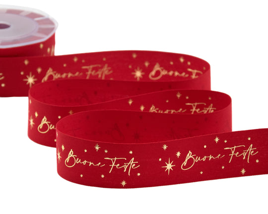 Policotone 35 mm Stampa Buone Feste Rosso