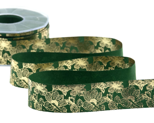 Policotone 35 mm Golden Bloom Oro su Verde Inglese