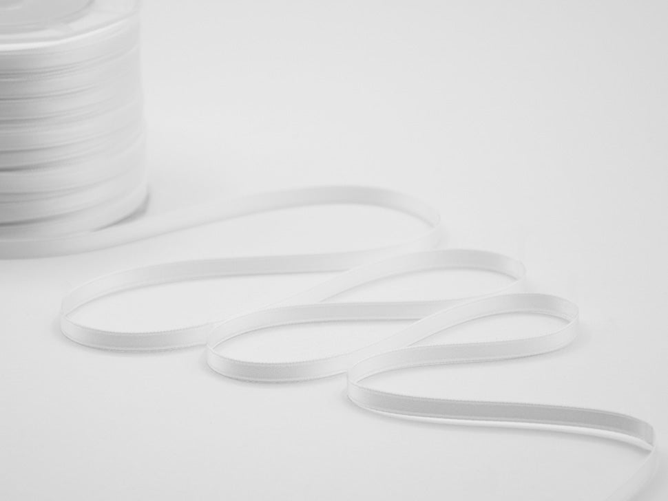 Nastro Doppio Raso Furlanis – 6 Mm X 100 M, Colore Bianco Ottico, Tessuto In Italia, Per Bomboniere E Confezioni Regalo