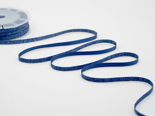 raso boutique lamè 6 mm blu scuro