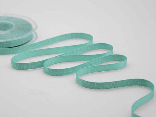 raso boutique lamè 10 mm verde acqua marina