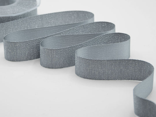 raso boutique lamè 25 mm grigio scuro