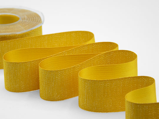 raso boutique lamè 40 mm giallo sole