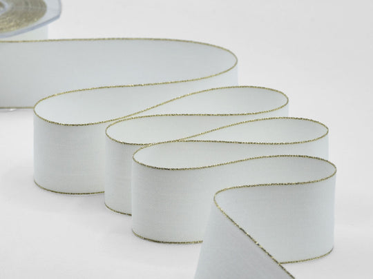 policotone bordi oro 40 mm bianco naturale