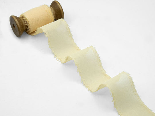 crepe effetto seta sfrangiato 40 mm champagne
