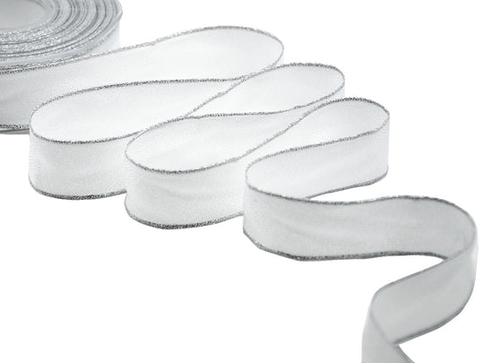 sablè bordi lurex 25 mm bianco naturale / oro