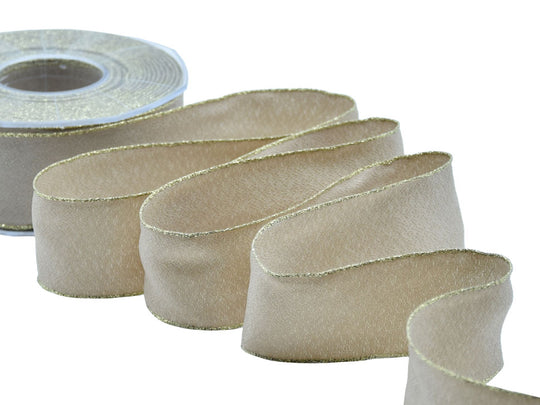 sablè bordi lurex 40 mm beige
