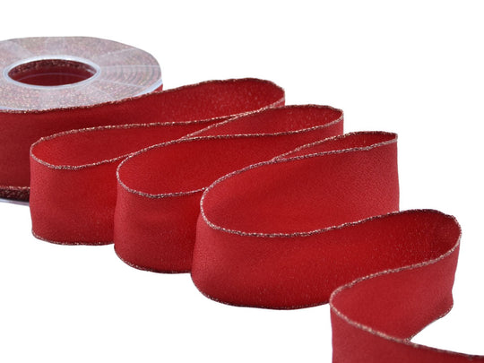 sablè bordi lurex 40 mm rosso