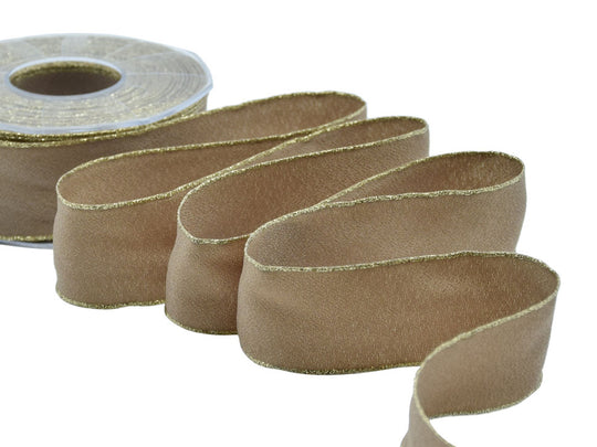 sablè bordi lurex 40 mm cannella
