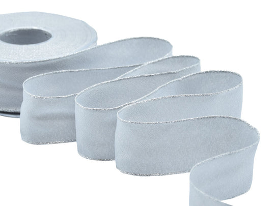 sablè bordi lurex 40 mm grigio perla
