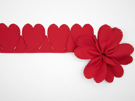 cuore gross grain portaconfetti rosso