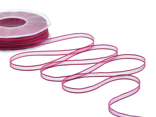 velo bordi raso 6 mm fucsia peonia