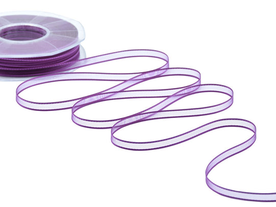 velo bordi raso 6 mm ciclamino scuro