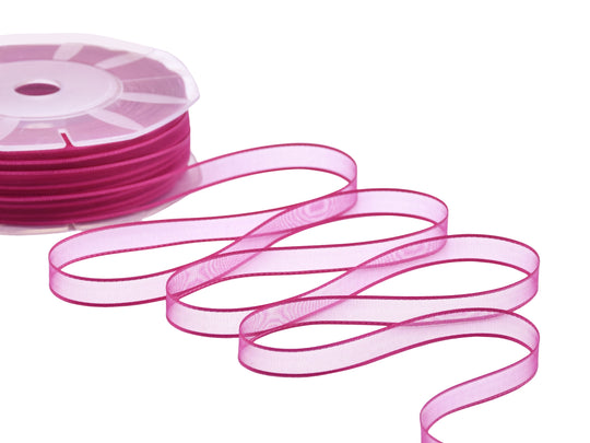 velo bordi raso 10 mm fucsia peonia