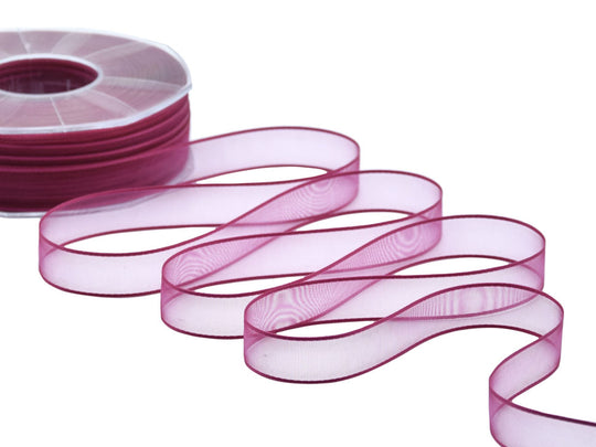velo bordi raso 15 mm fucsia peonia
