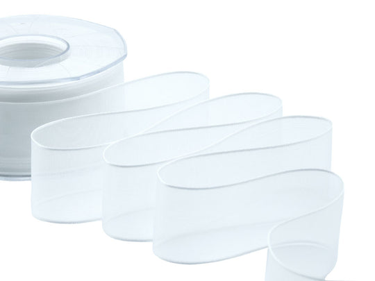 velo bordi raso 40 mm bianco naturale