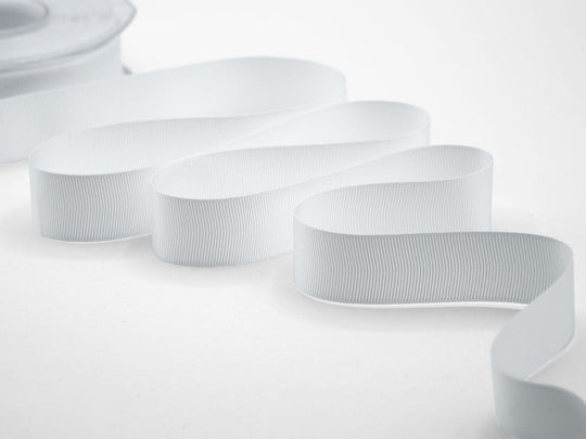gros grain 20 mm bianco ottico