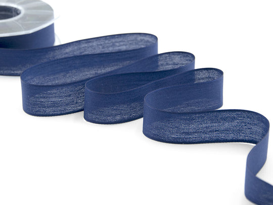 velo cotone resinato 25 mm blu scuro