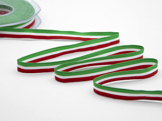 Tricolor satin 10 mm green flag