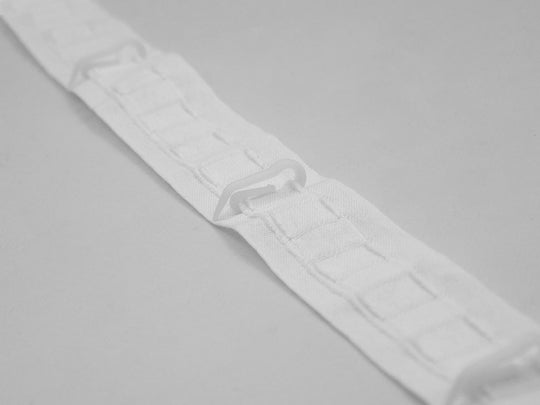 Ruban de rideau 1 poche 2 cordons 32 mm avec 60 crochets