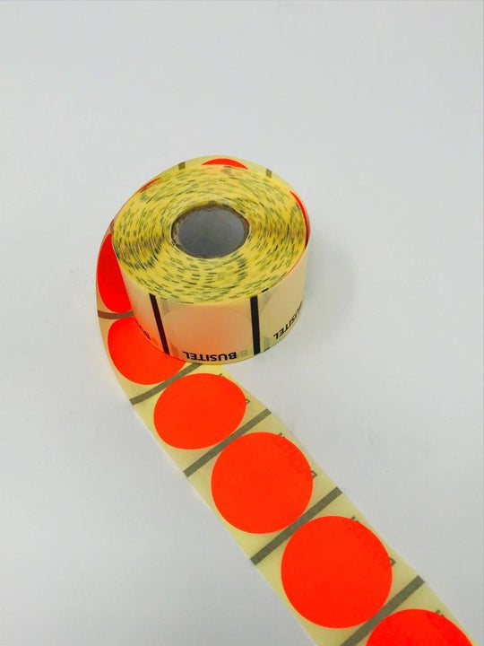 Etichette 35mm fluo rosso 1000 pz