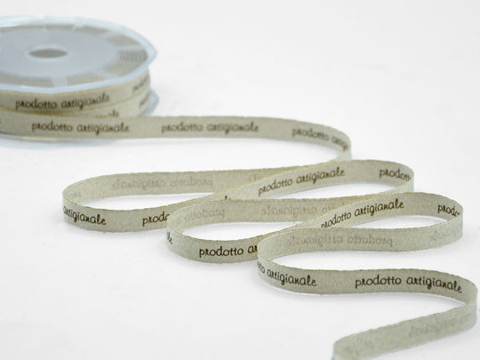 Satin Lamè 10mm Offset Imprimer "Produit artisanal" Or