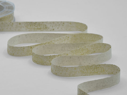 15 mm Polycoton Constellation Imprimé Salutations Ivoire