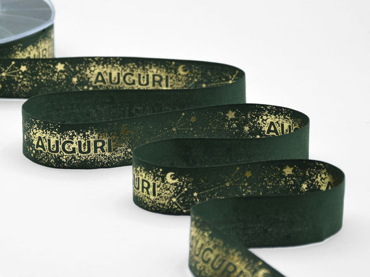 Carte de vœux Constellation en polycoton 25 mm, imprimé vert anglais